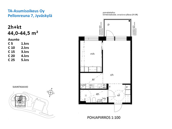 Asumisoikeusasunto Jyväskylä Kuokkala Kaksio