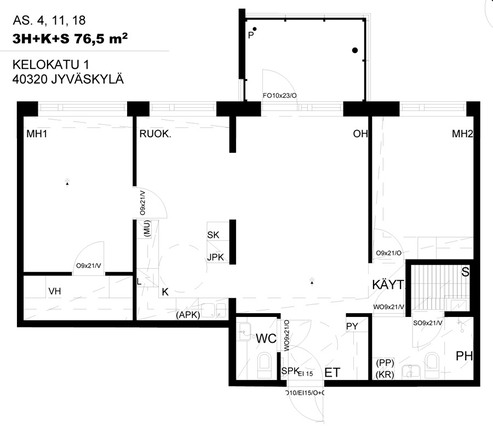 Asumisoikeusasunto Jyväskylä Kangasvuori 3 huonetta