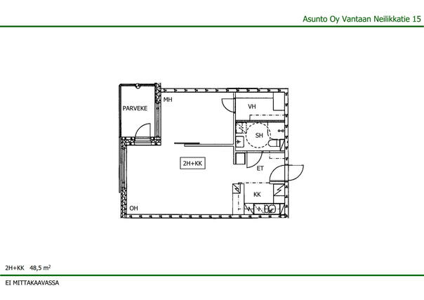 Rental Vantaa Tikkurila 2 rooms Julkisivu