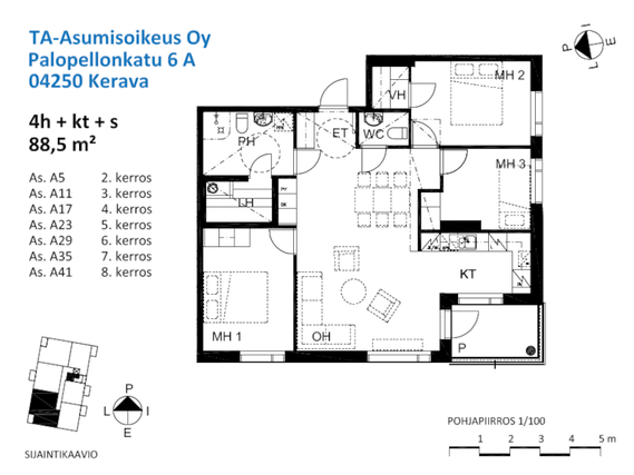 Asumisoikeusasunto Kerava Jaakkola 4 huonetta