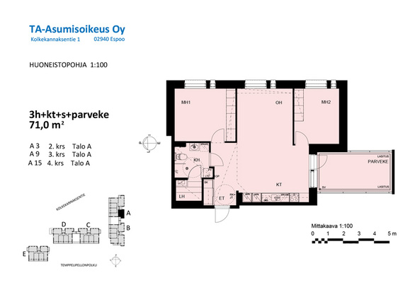 Asumisoikeusasunto Espoo Lippajärvi 3 huonetta