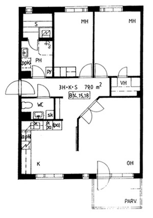 Right of occupancy apartment Kotka Sunila 3 rooms