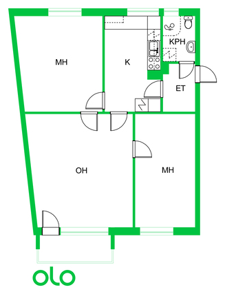 Vuokra-asunto Lappeenranta Parkkarila 3 huonetta Julkisivu