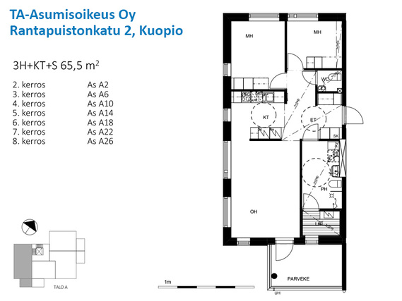 Asumisoikeusasunto Kuopio Rautaniemi 3 huonetta