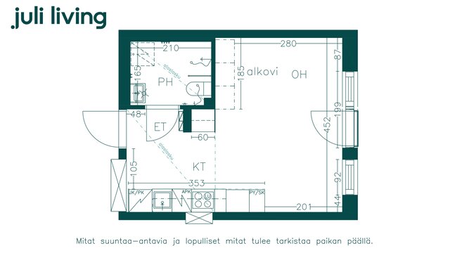 Vuokra-asunto Espoo Niittykumpu Yksiö Asunnossa on kauniin vaaleat pinnat. Taloyhtiössä on 50m netti!