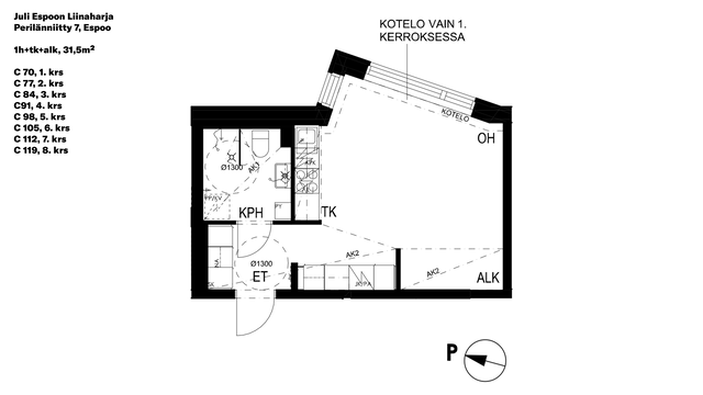 Vuokra-asunto Espoo Vermonniitty Yksiö