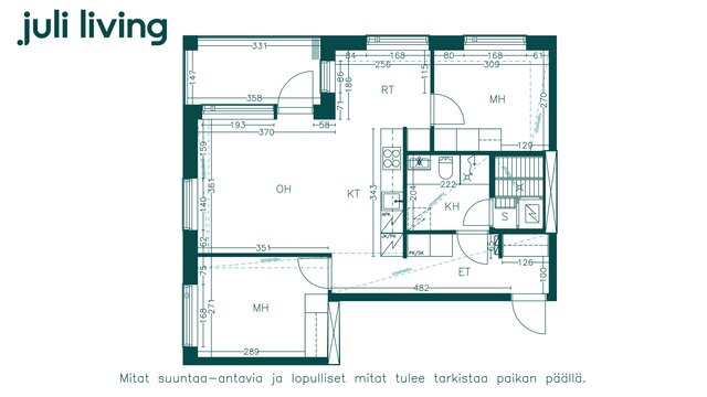 Vuokra-asunto Turku Pukkila 3 huonetta