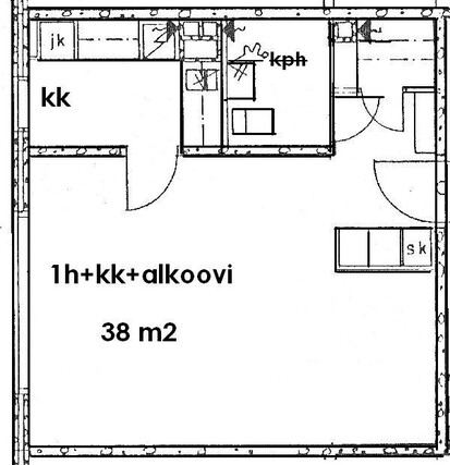 Vuokra-asunto Valkeakoski Naakka Yksiö Yleiskuva