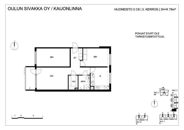 Vuokra-asunto Oulu Kaijonharju 3 huonetta