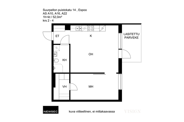 Vuokra-asunto Espoo Suurpelto Kaksio Julkisivu