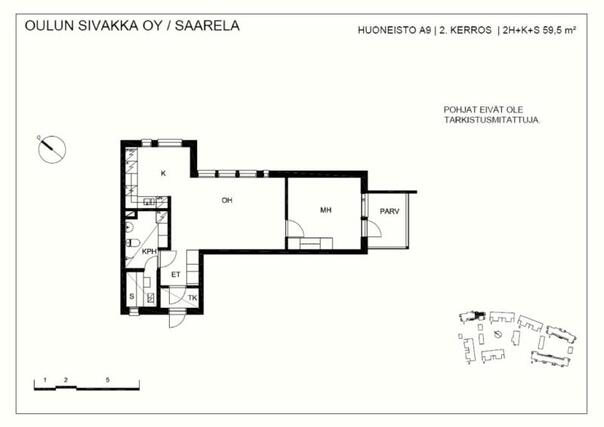 Vuokra-asunto Oulu Saarela Kaksio