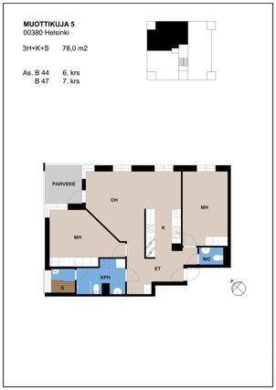 Right of occupancy apartment Helsinki Pitäjänmäki 3 rooms