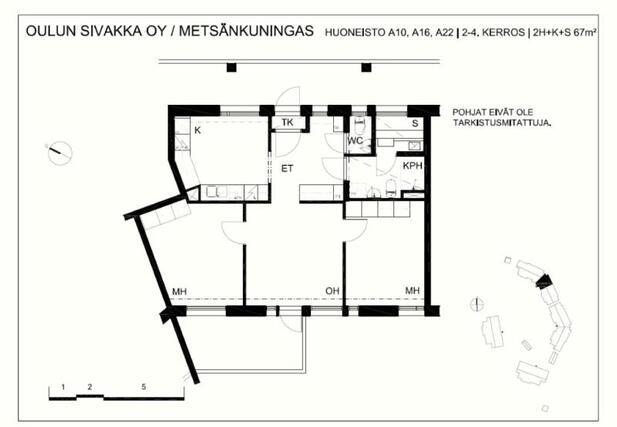 Vuokra-asunto Oulu Hiironen 3 huonetta