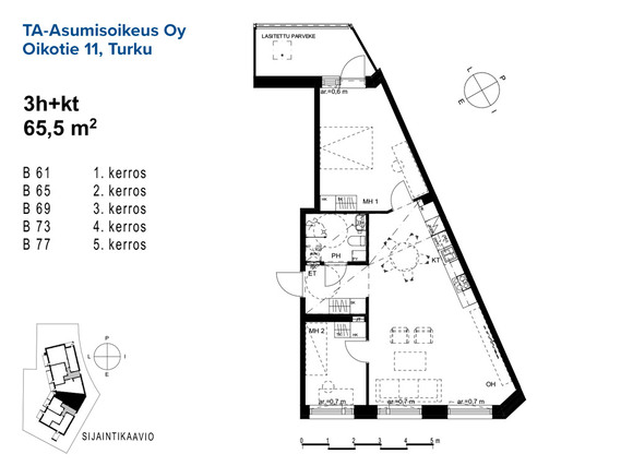 Asumisoikeusasunto Turku Raunistula 3 huonetta