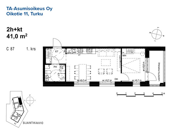 Asumisoikeusasunto Turku Raunistula Kaksio