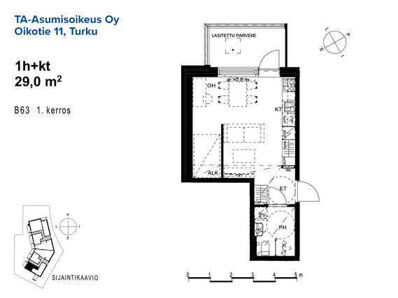 Asumisoikeusasunto Turku Raunistula Yksiö