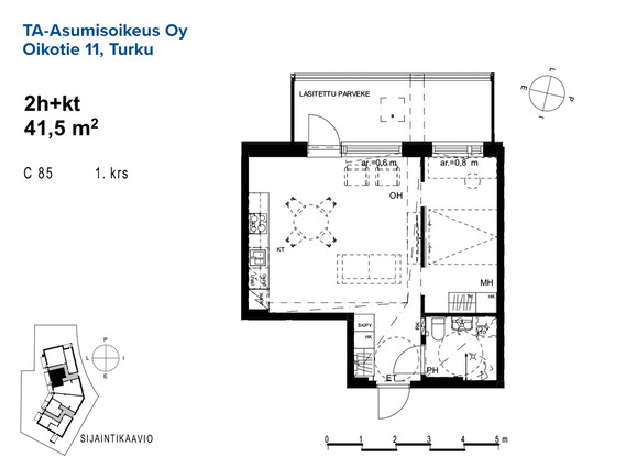 Asumisoikeusasunto Turku Raunistula Kaksio