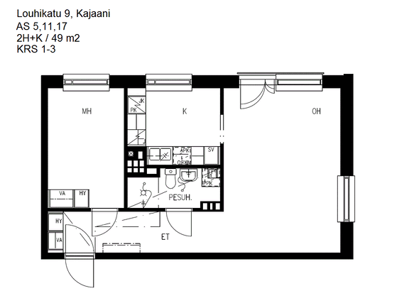 Vuokra-asunto Kajaani Keskusta Kaksio Kampanja