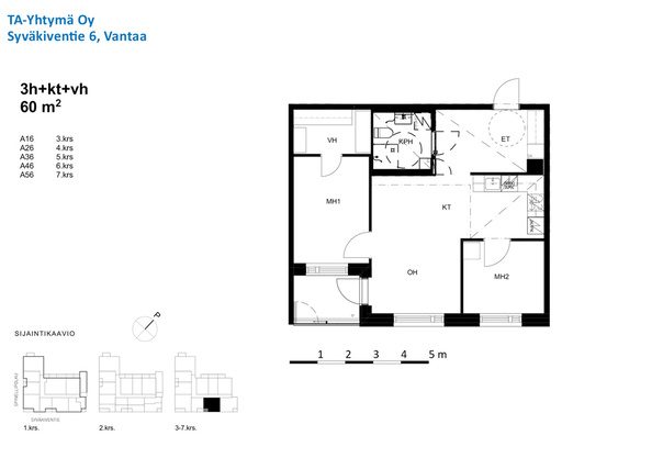 Vuokra-asunto Vantaa Kivistö 3 huonetta