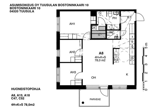 Asumisoikeusasunto Tuusula  4 huonetta