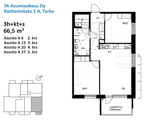 Asumisoikeusasunto Turku Skanssi 3 huonetta