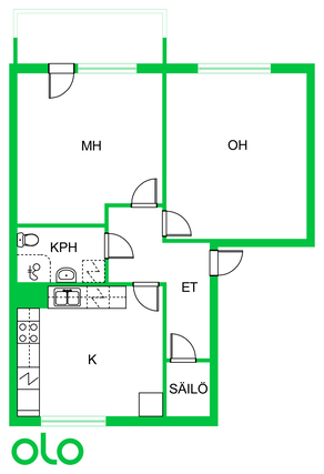 Rental Lappeenranta Parkkarila 2 rooms Kampanja