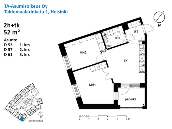 Right of occupancy apartment Helsinki Kaarela 3 rooms