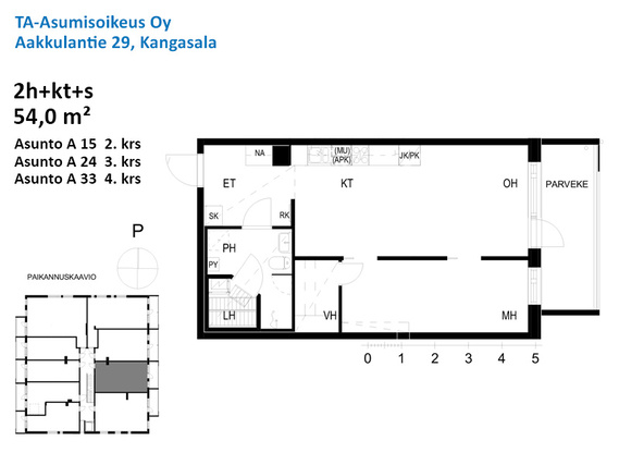 Right of occupancy apartment Kangasala Lentola 2 rooms