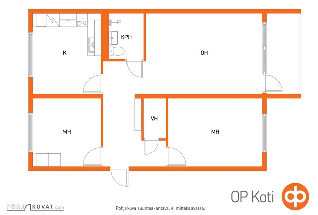 Vuokra-asunto Paimio Ylä-Vista 3 huonetta Julkisivu