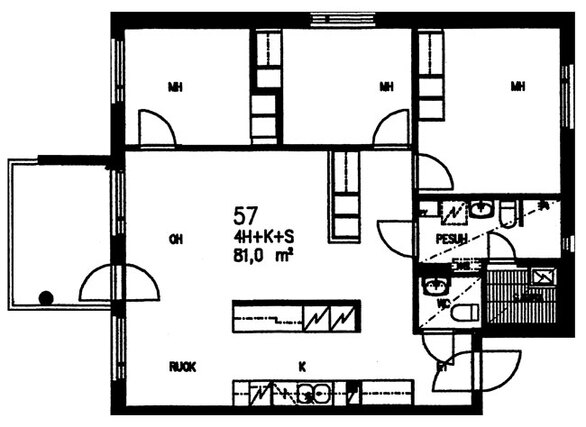 Asumisoikeusasunto Tampere Härmälä 4 huonetta