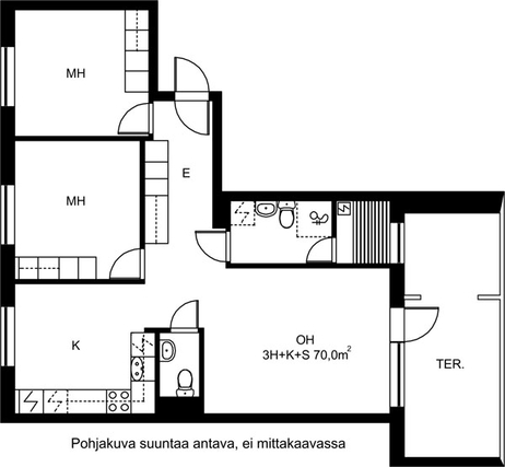 Vuokra-asunto Oulu Laanila 3 huonetta Julkisivukuva