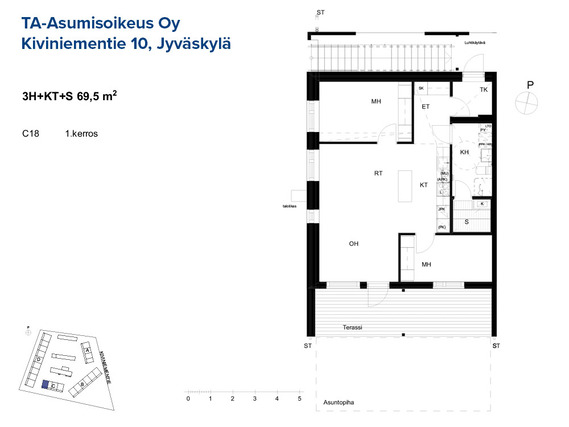 Asumisoikeusasunto Jyväskylä Haukkala 3 huonetta