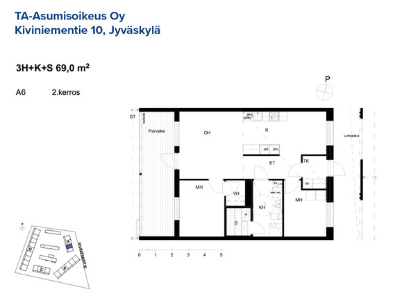 Asumisoikeusasunto Jyväskylä Haukkala 3 huonetta