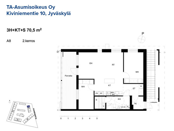 Asumisoikeusasunto Jyväskylä Haukkala 3 huonetta