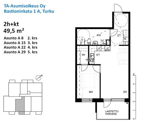 Asumisoikeusasunto Turku Skanssi Kaksio