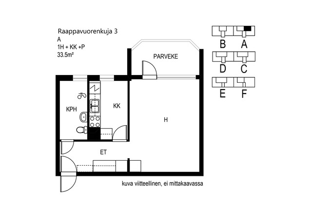 Vuokra-asunto Vantaa Martinlaakso Yksiö Julkisivukuva