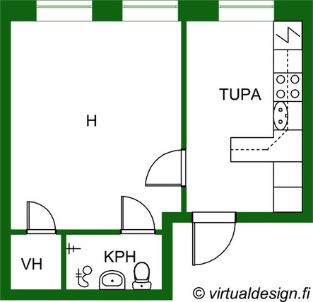 Vuokra-asunto Salo Perniö Yksiö Yleiskuva