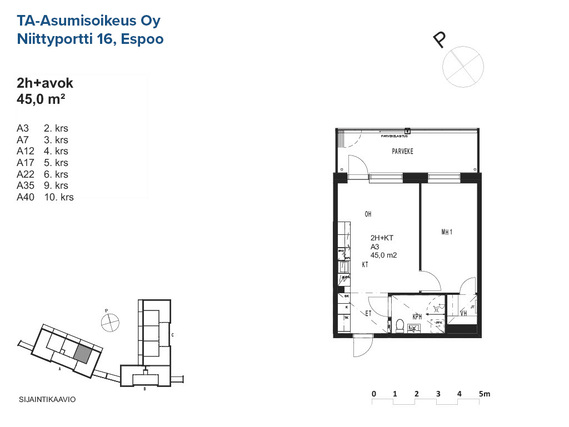 Asumisoikeusasunto Espoo Niittykumpu Kaksio