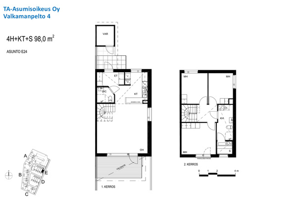 Right of occupancy apartment Espoo Kauklahti 4 rooms