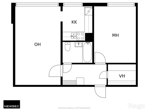 Vuokra-asunto Oulu Kaukovainio Kaksio Kampanja