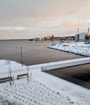 Vuokra-asunto Tampere Ranta-Tampella Kaksio Näkymä parvekkeelta marraskuussa.