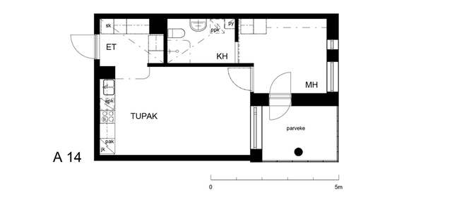 Vuokra-asunto Vantaa Hiekkaharju Yksiö A 14  Kielotie 50 A 14