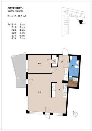 Right of occupancy apartment Helsinki  2 rooms