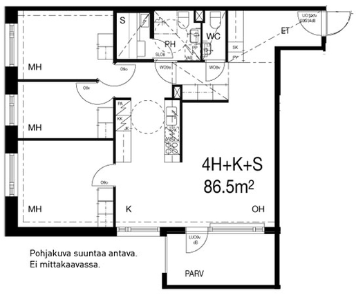 Vuokra-asunto Oulu Laanila 4 huonetta Julkisivu Laamannintie 14 A