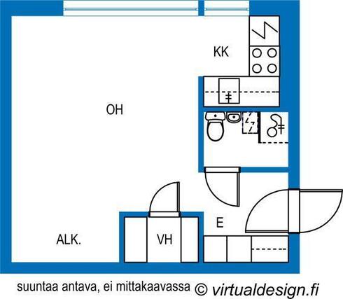 Vuokra-asunto Helsinki Etelä-Haaga Yksiö Julkisivu