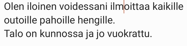 Vuokra-asunto Oulu Puolivälinkangas 4 huonetta