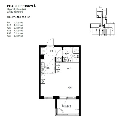 Vuokra-asunto Tampere Kissanmaa Yksiö 1H+KT+ALK