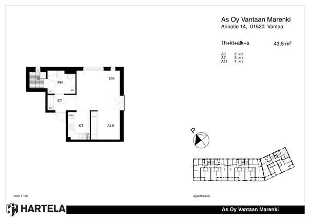 Rental Vantaa Kartanonkoski 1 room -