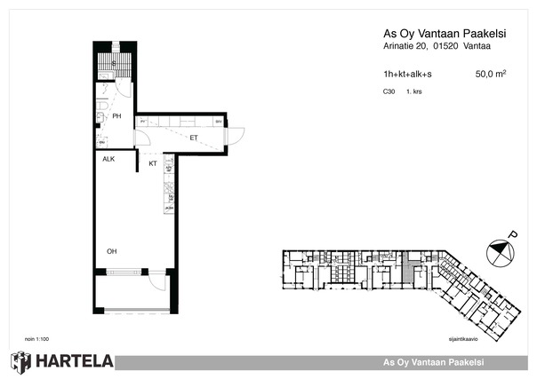 Rental Vantaa Kartanonkoski 1 room -