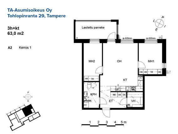 Asumisoikeusasunto Tampere Epilänharju 3 huonetta